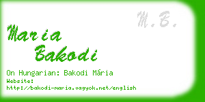maria bakodi business card